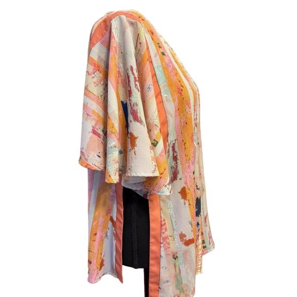 Anthropologie Floreat Blouse OSFA Open Kimono Cardigan Cottage Core Whimsical - Picture 6 of 8